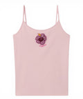 Zaira ribbed tank top with floral beaded patch