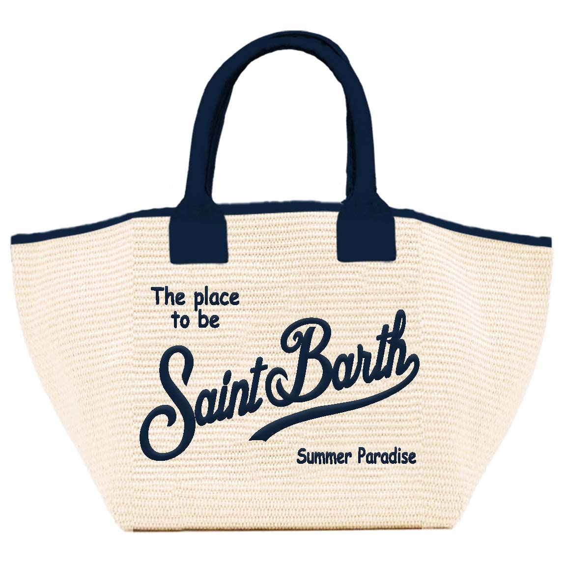 Borsa da Spiaggia Trapezoidale con Ricamo e Design Intrecciato-Borse a spalla-Mc2 Saint Barth-Vittorio Citro Boutique