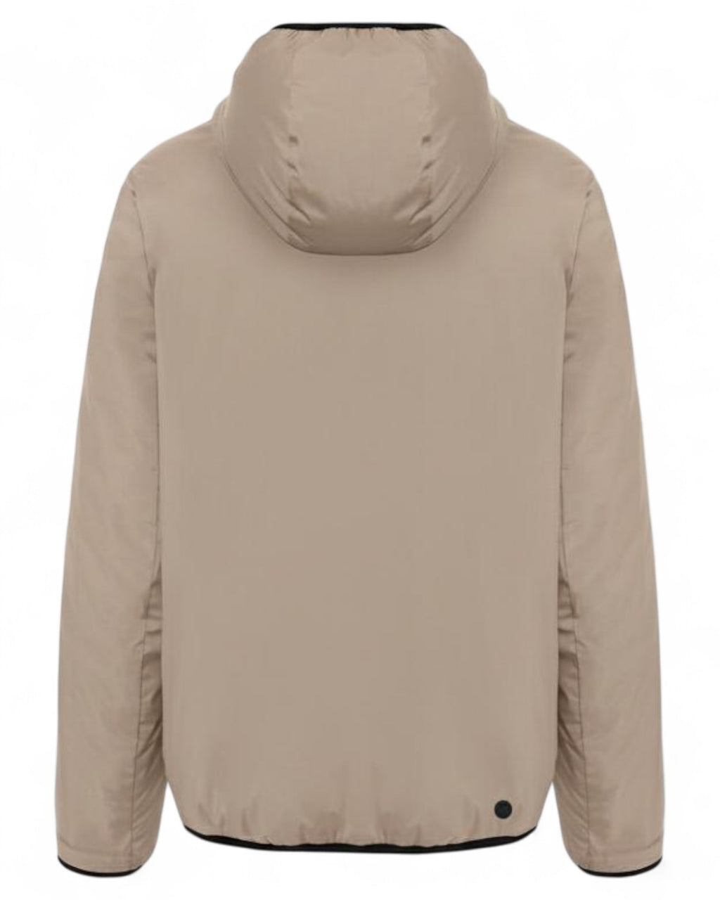 Retro della giacca stretch autunnale Colmar con cappuccio beige, tessuto tecnico e taglio moderno per look casual invernale da uomo.