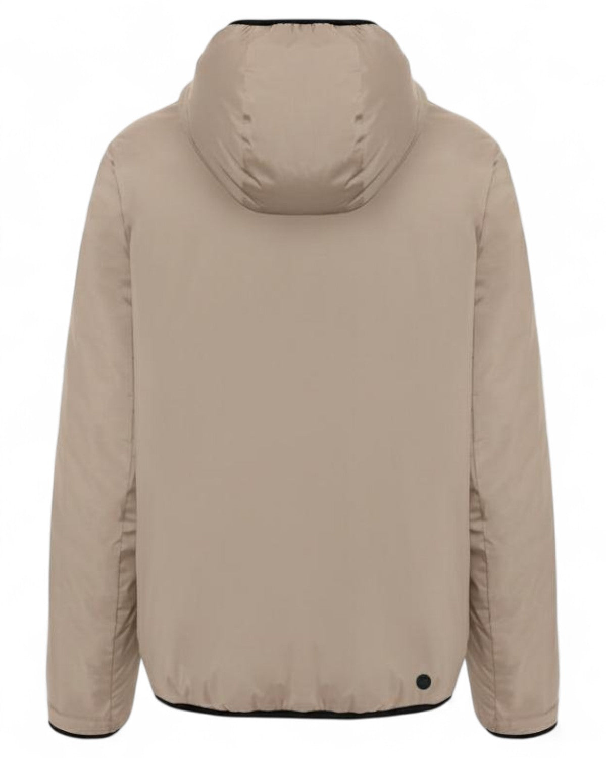 Retro della giacca stretch autunnale Colmar con cappuccio beige, tessuto tecnico e taglio moderno per look casual invernale da uomo.