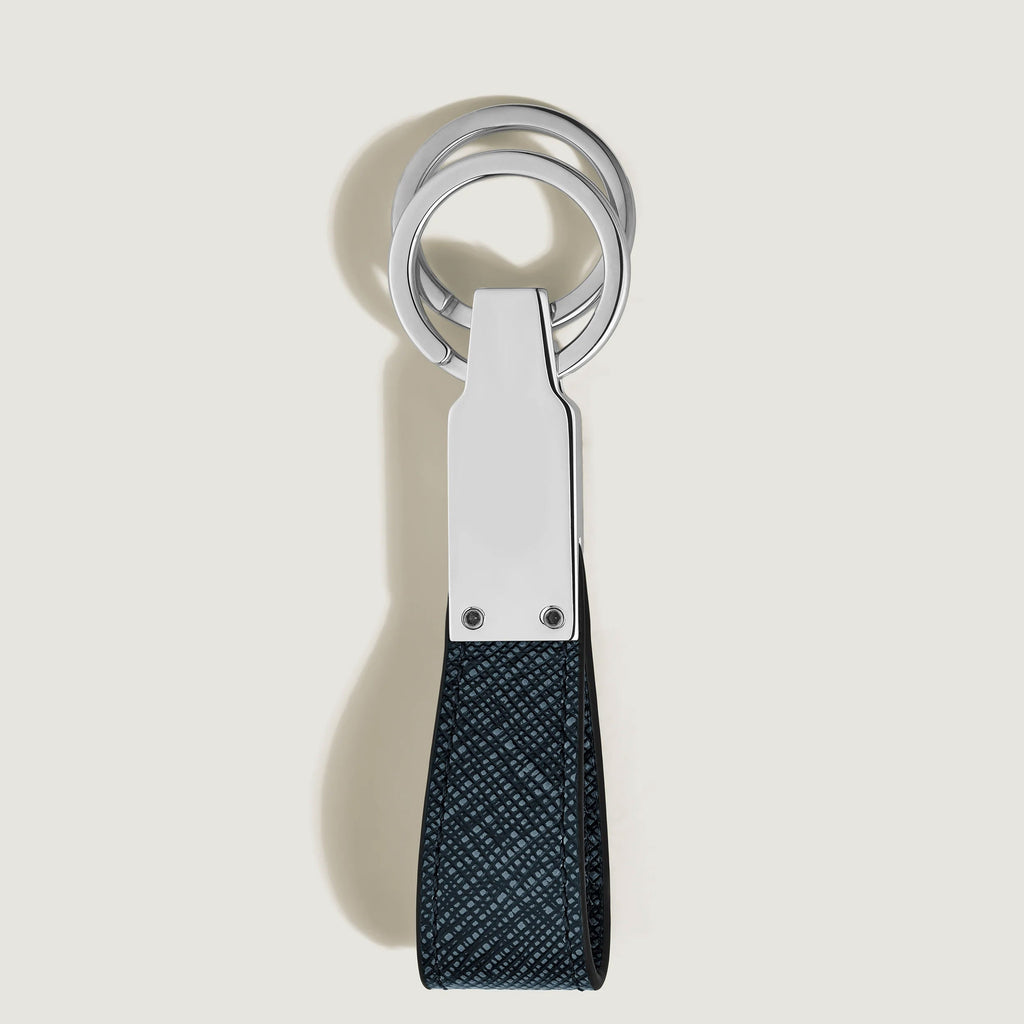 Montblanc Satorial Tweed Blue Loop Key Fob 220397