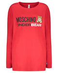 Maglia Moschino Underbear rossa a maniche lunghe con logo e orsetto-Moschino-Maglieria-Vittorio Citro Boutique