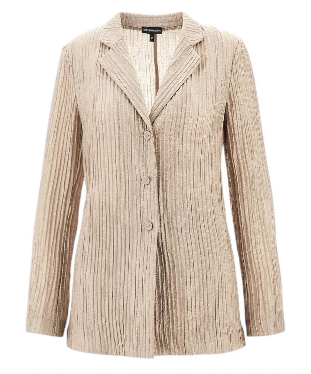 Emporio Armani Single-Breasted Blazer in Textured Taffeta