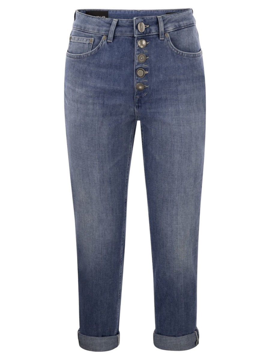 Jeans Koons Ampia Vestibilità con Bottoni Gioiello-Dondup-Jeans-Vittorio Citro Boutique