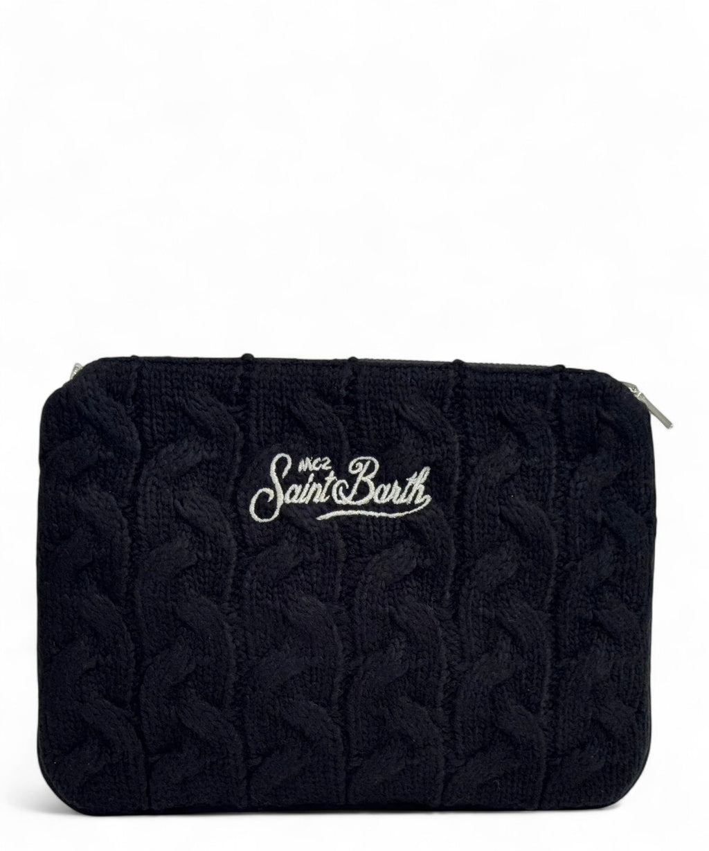Borsa Parisienne Wool Braid con logo ricamato-Mc2 Saint Barth-Borse a spalla-Vittorio Citro Boutique