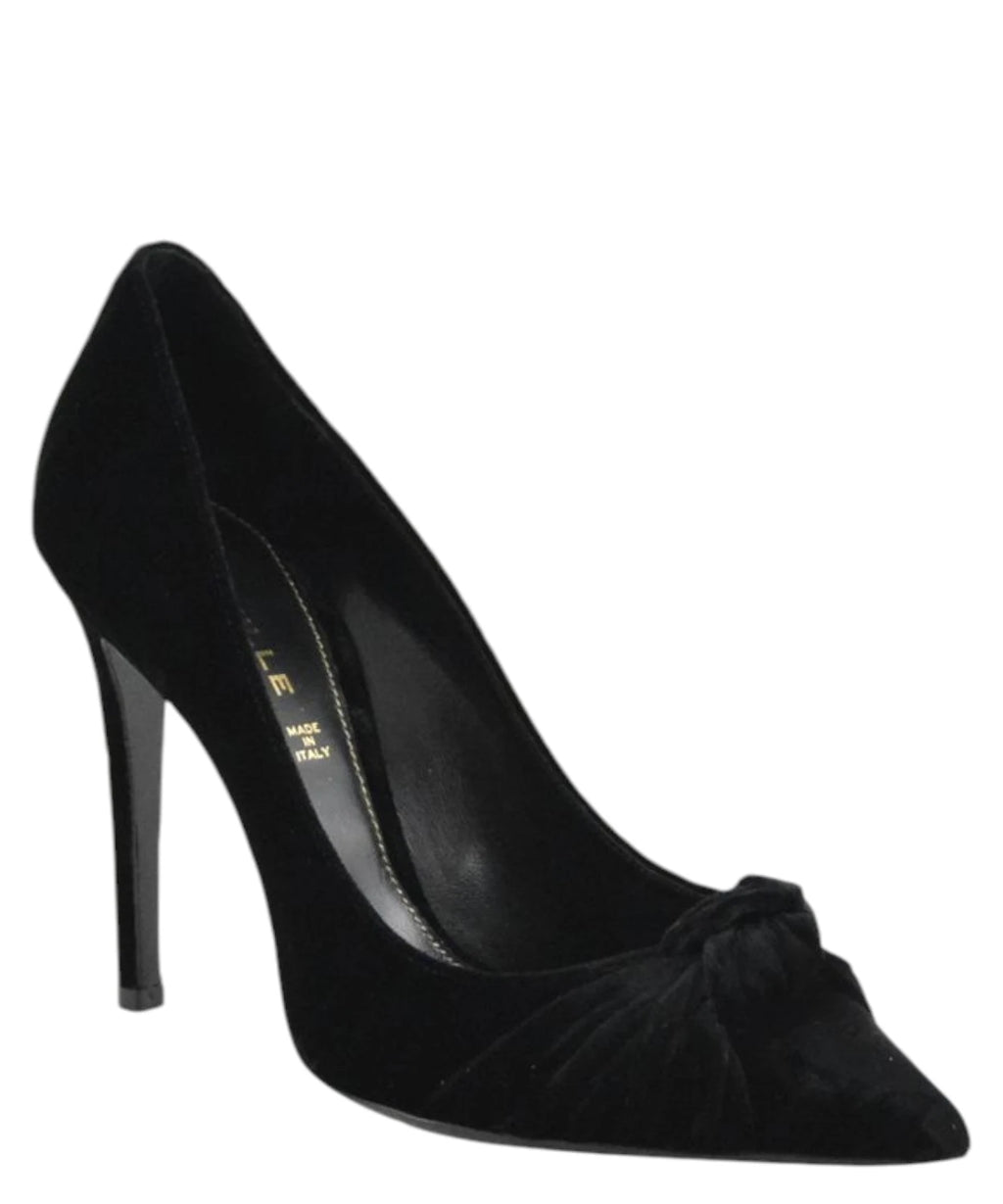 Elegant Velvet Pumps with Draping
