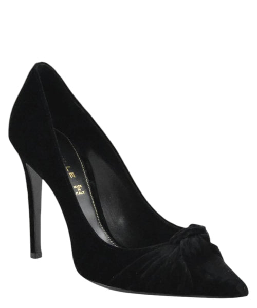 Elegant Velvet Pumps with Draping