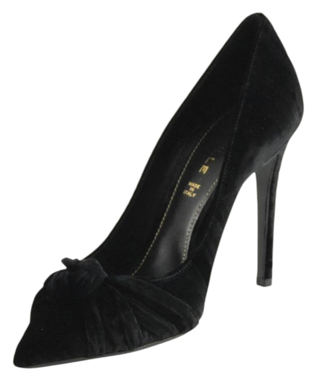 Elegant Velvet Pumps with Draping