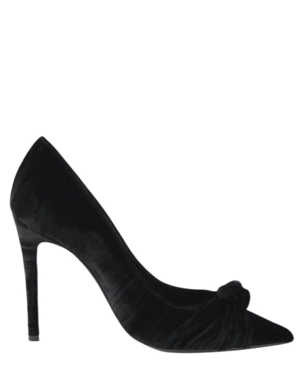 Elegant Velvet Pumps with Draping