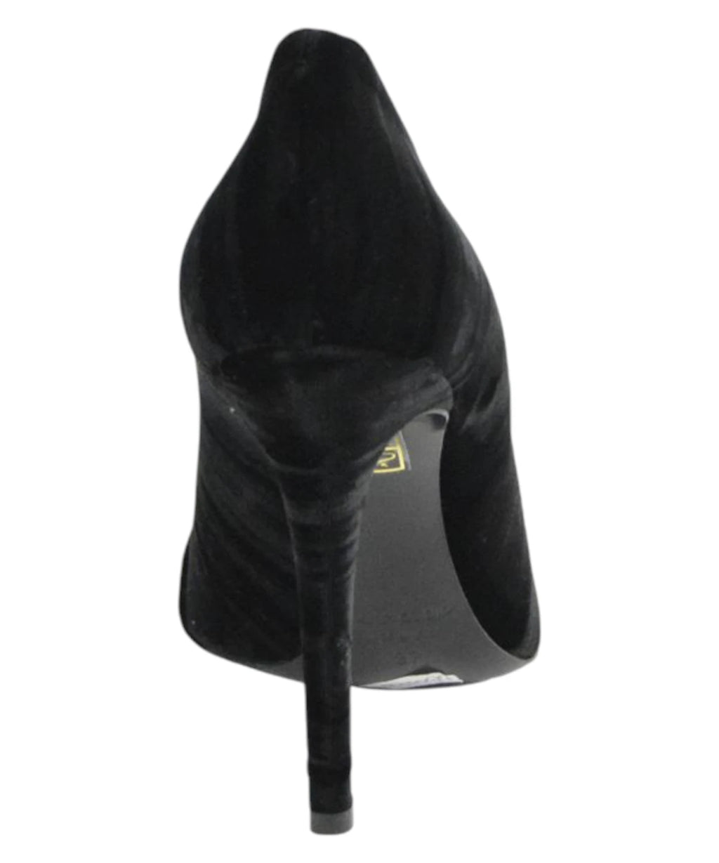 Elegant Velvet Pumps with Draping