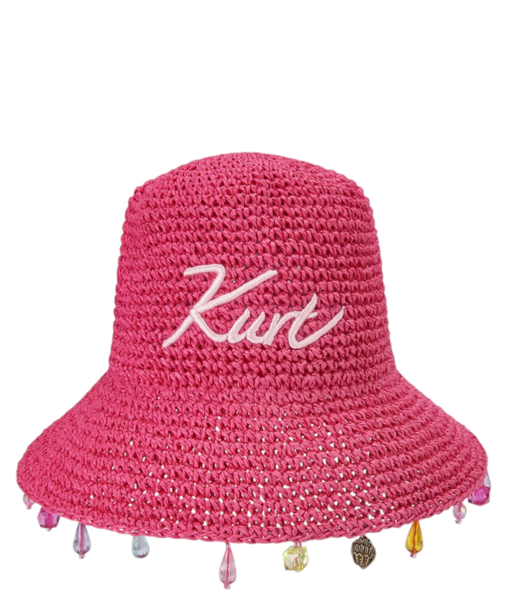Sombrero de rafia Kurt Geiger London para mujer con cristales