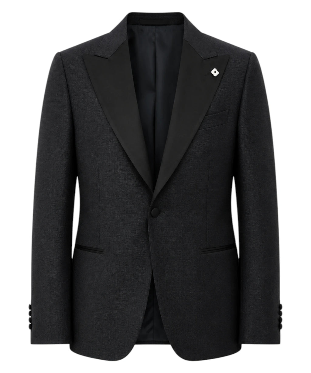 Blue tuxedo jacket with lurex detail - kosmo