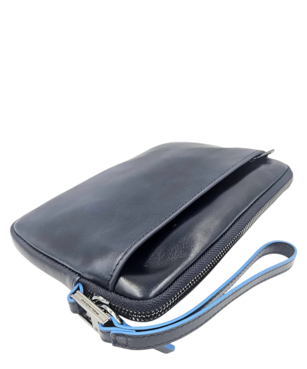 Piquadro Pochette Blue Square en piel