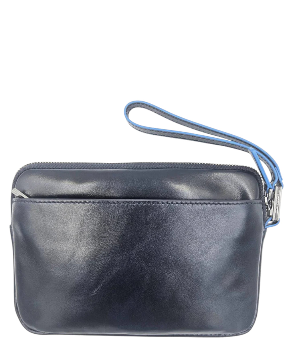 Piquadro Pochette Blue Square en piel