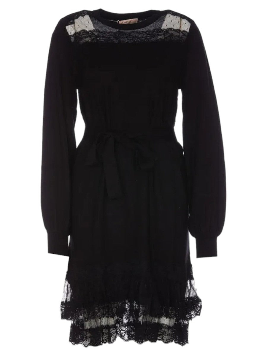 Abito in maglia e pizzo-Twinset-Abiti-Vittorio Citro Boutique