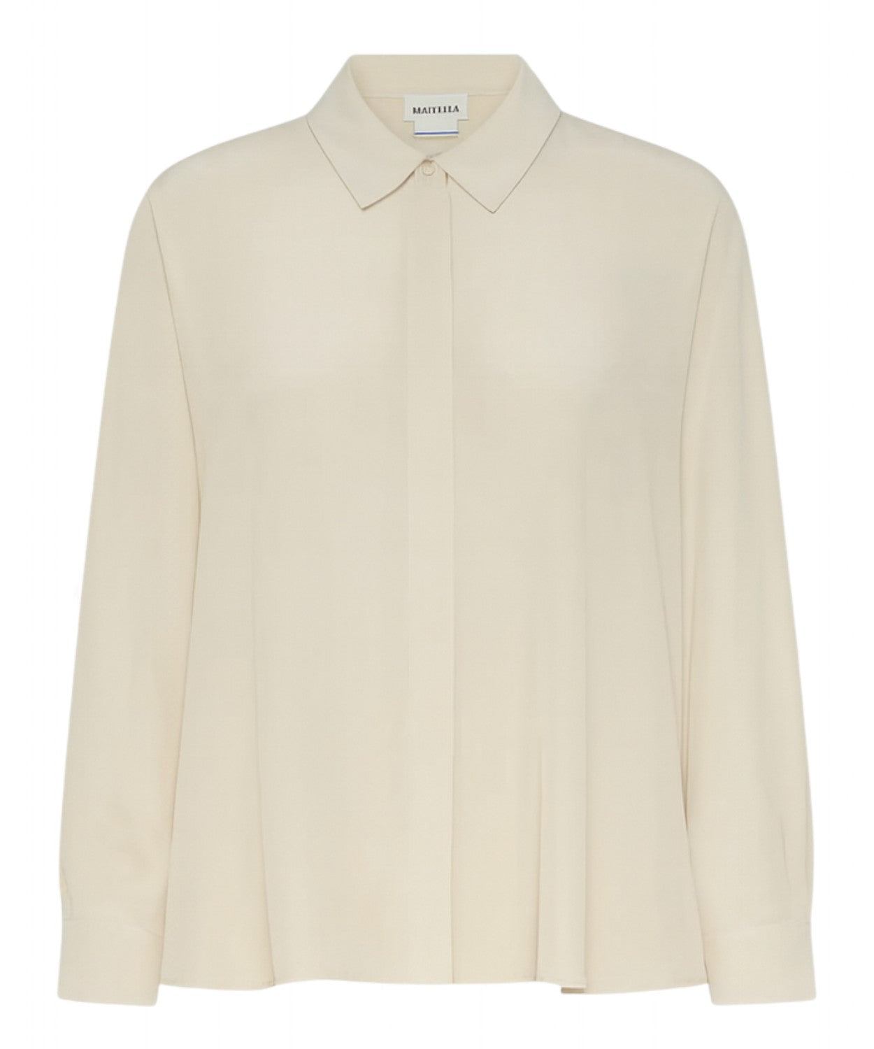 Camicia in seta con abbottonatura nascosta