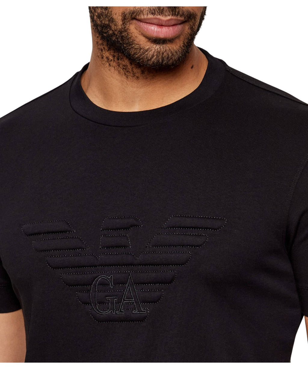 Emporio Armani T-shirt til mænd i bomuld med logo i relief