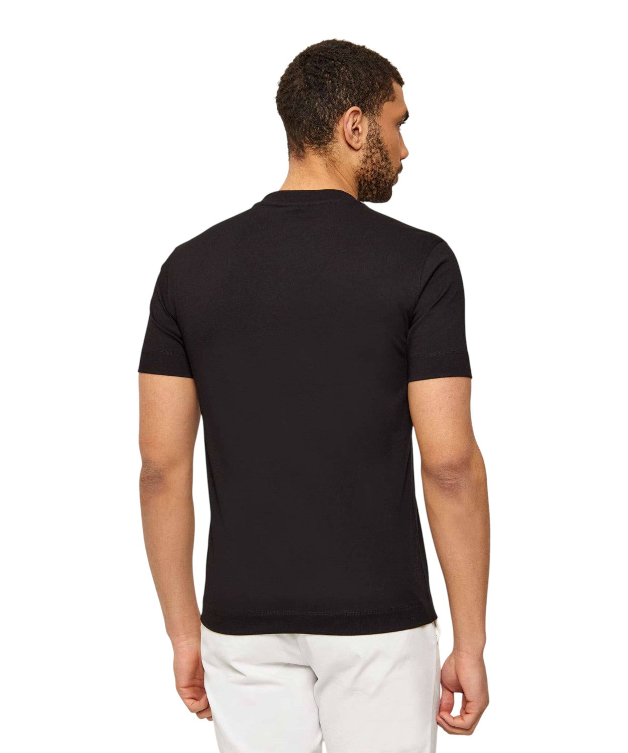 T-shirt Slim Fit con Logo Emporio Armani in Rilievo sul Petto