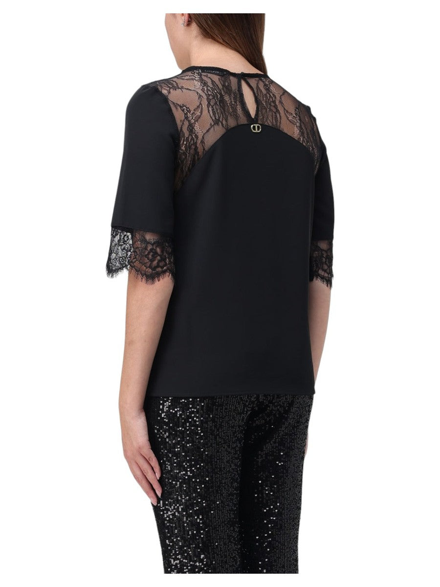 Blusa con dettagli in pizzo-Twinset-Top-Vittorio Citro Boutique