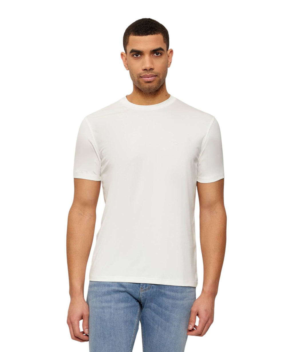 Slim fit T-shirt Emporio Armani in modal met geborduurd logo