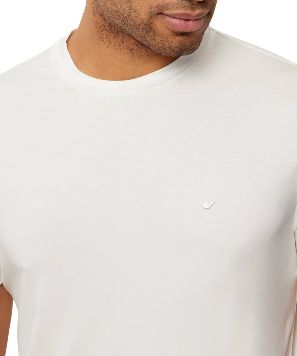 Slim fit T-shirt Emporio Armani in modal met geborduurd logo