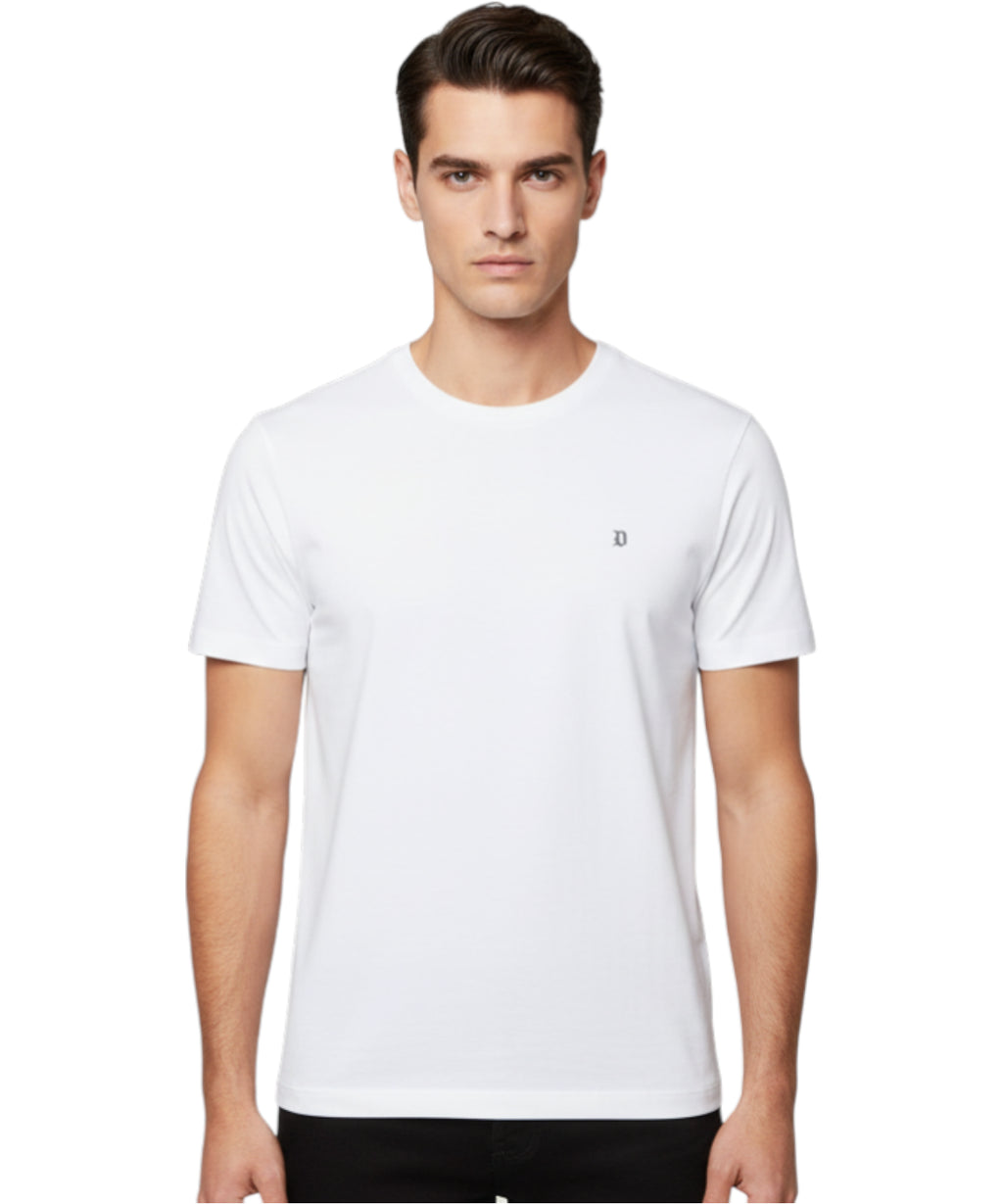 Dondup Men's White T-Shirt with Logo