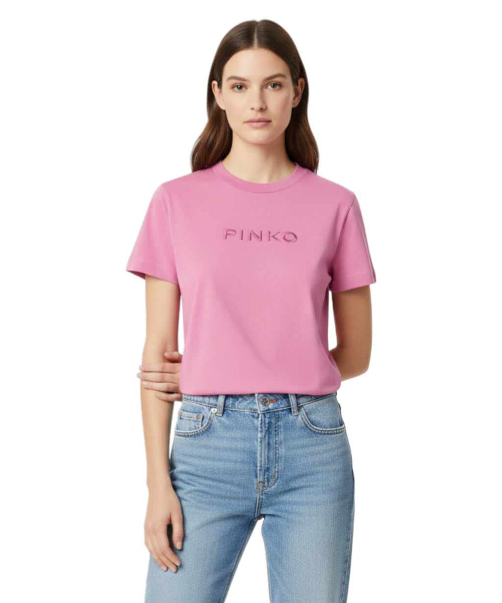 PINKO cotton T-shirt with embroidered logo