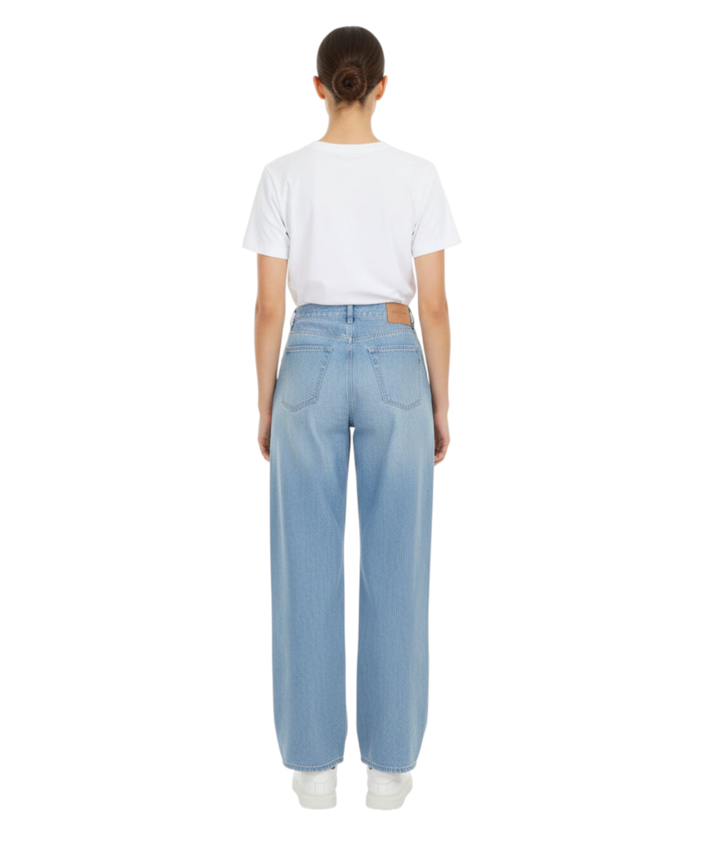 Dondup Alek Wide Leg Jeans in Lyocell Denim