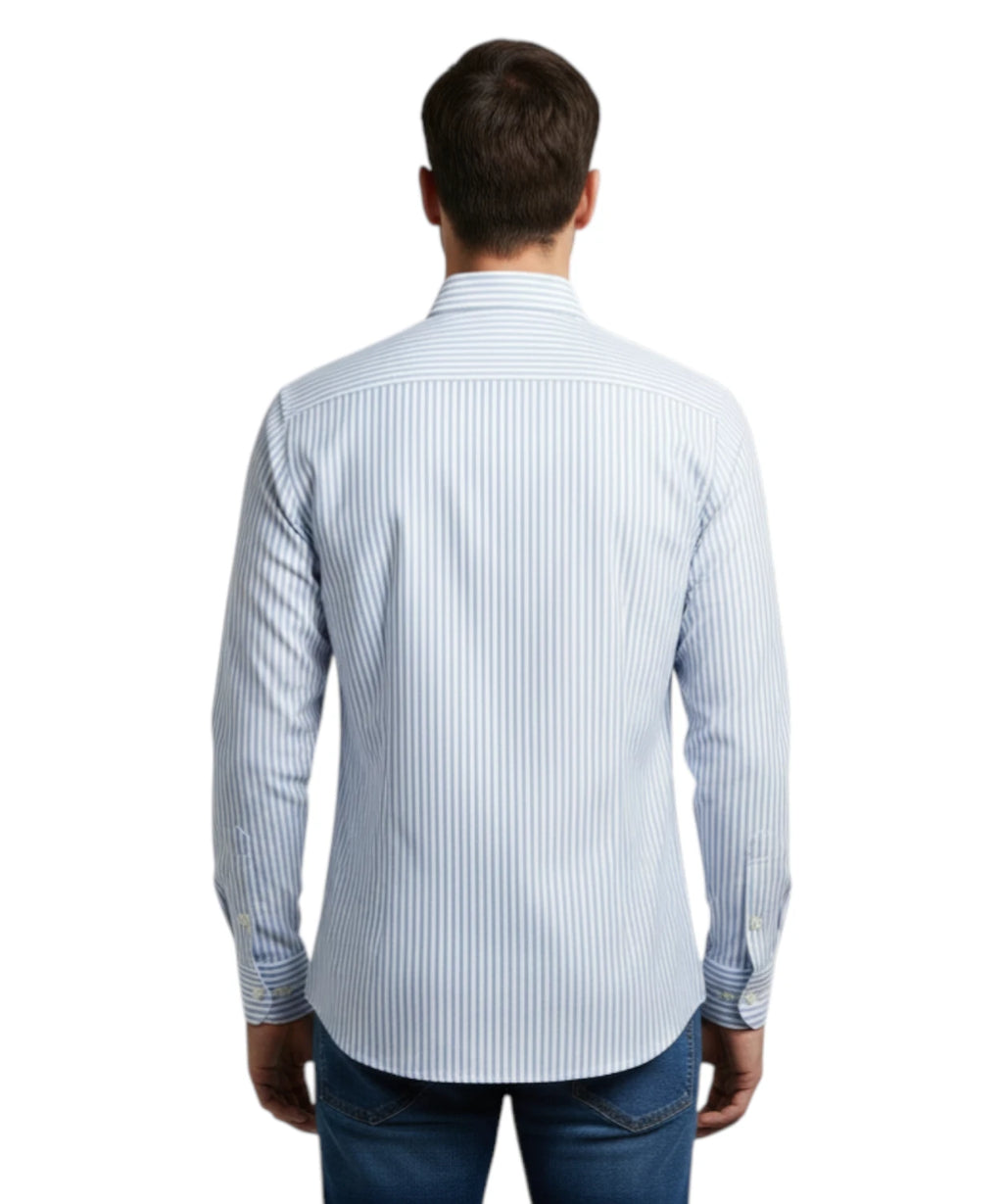 Men's Ingram Slim Fit Striped Shirt with Stretch