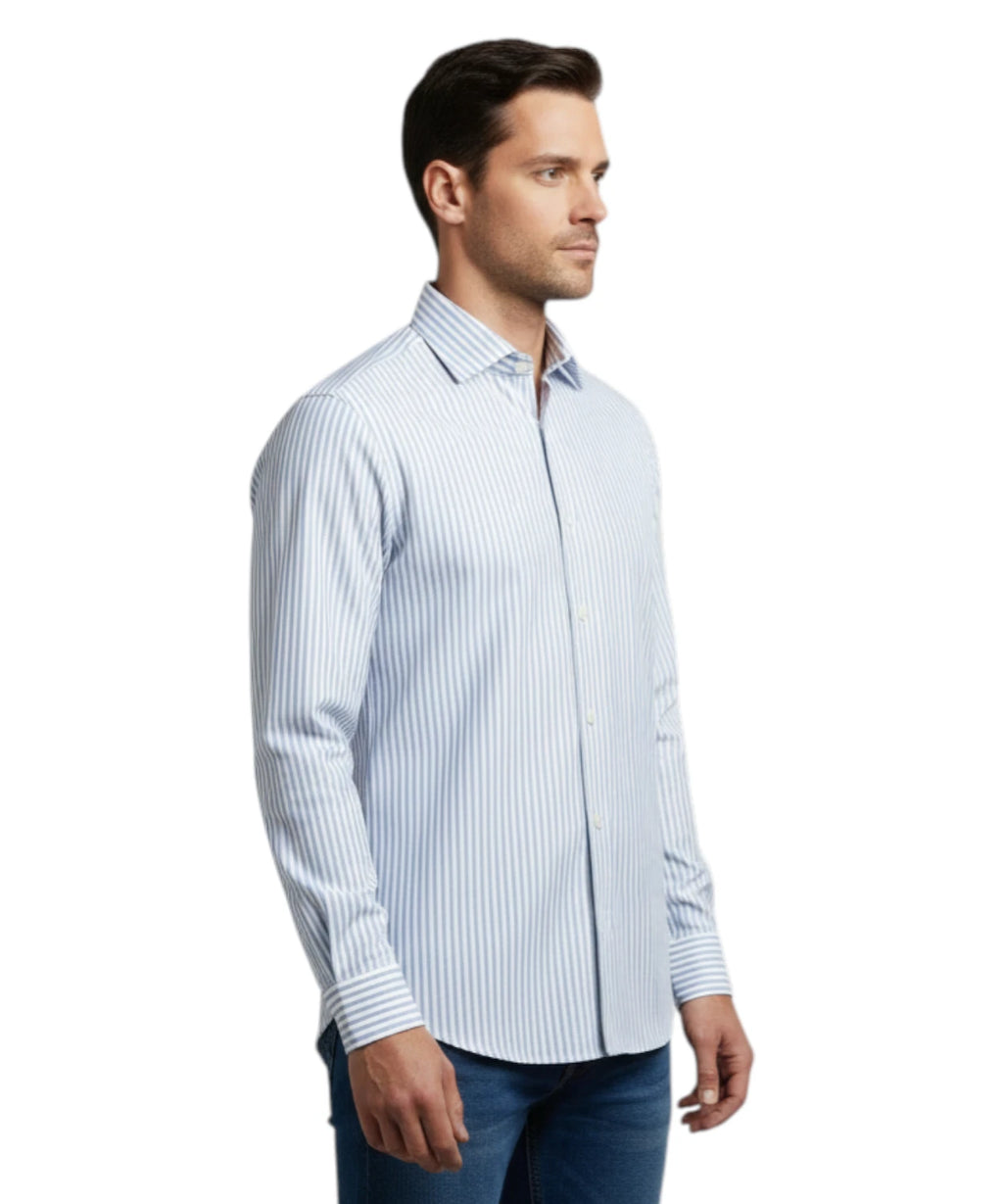 Men's Ingram Slim Fit Striped Shirt with Stretch