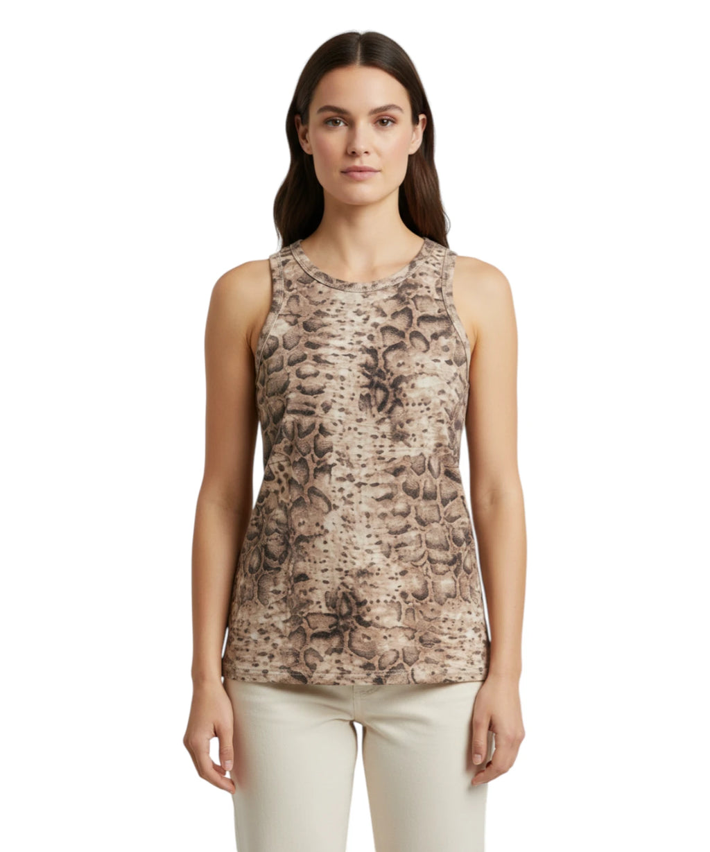 Pinko Belfiore Python Print Tank Top