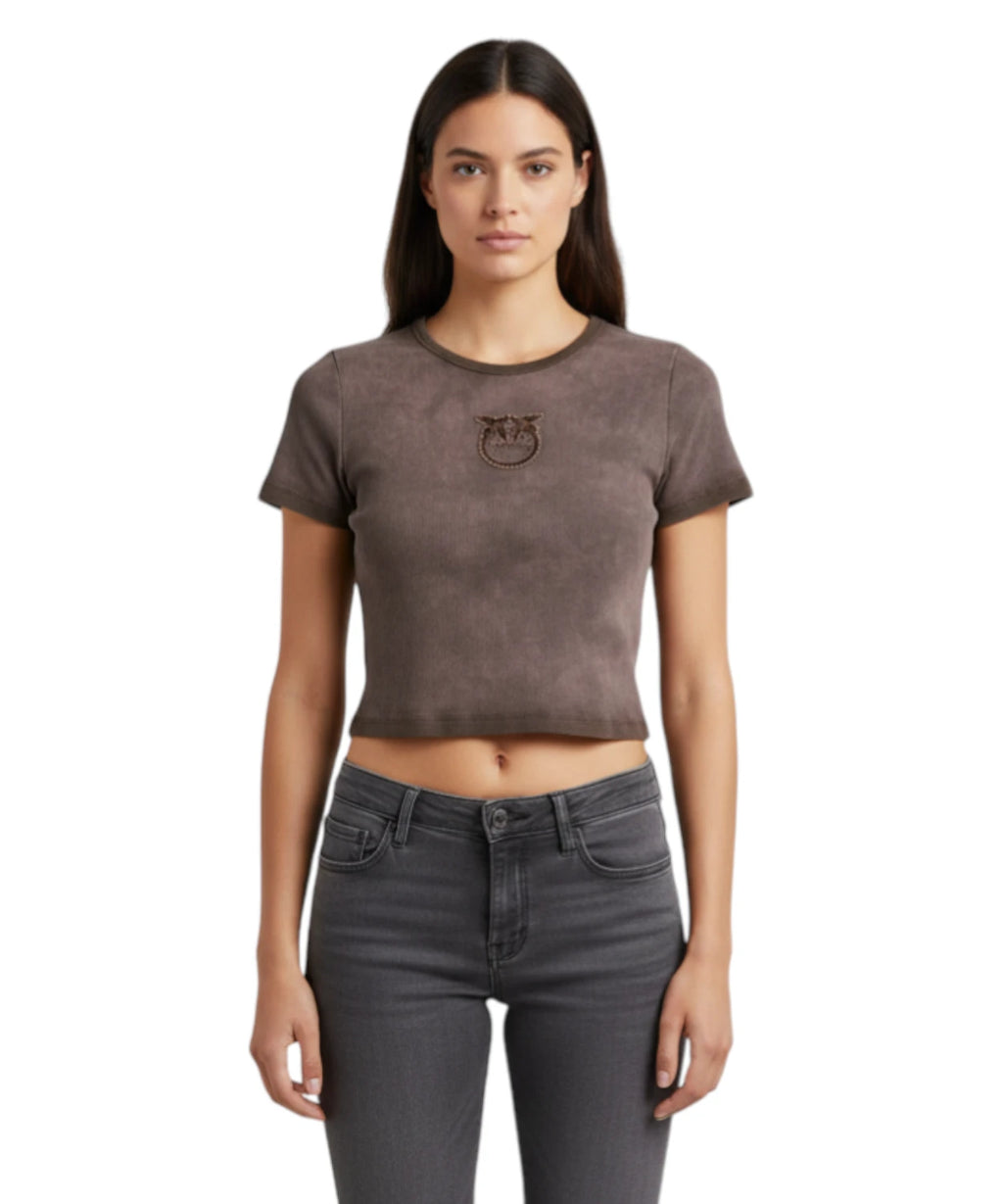 Pinko Gin Lemon T-shirt with Beaded Logo
