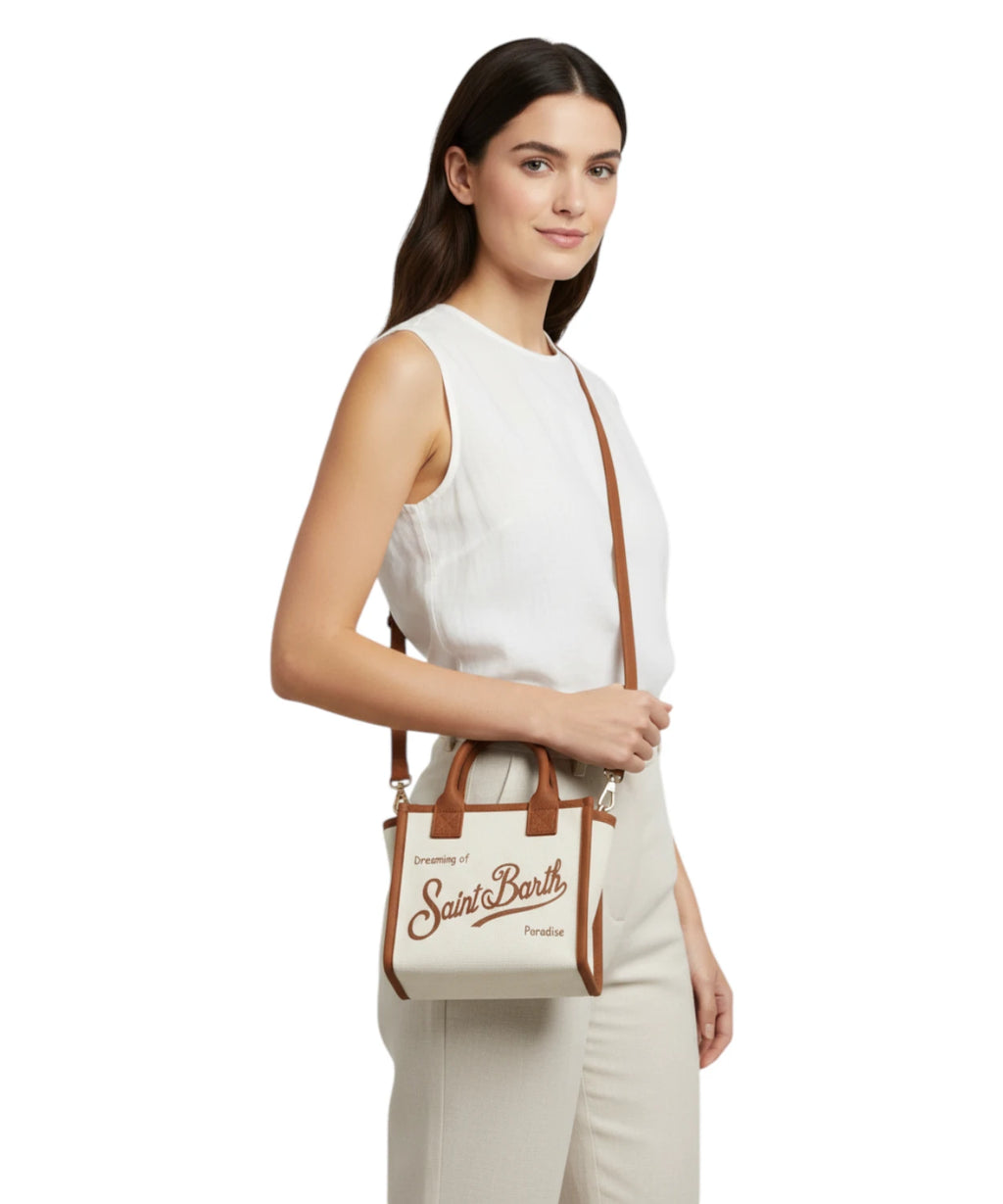 MC2 Saint Barth Women's Vanity Mini Canvas Bag with Shoulder Strap