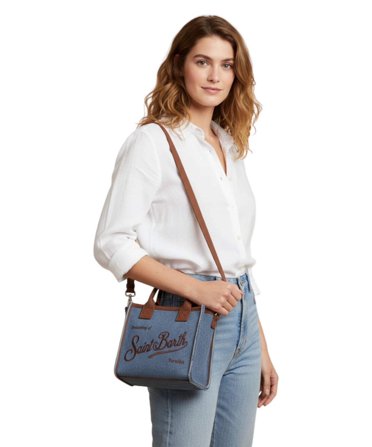 Borsa Vanity Mini Denim MC2 Saint Barth con Tracolla