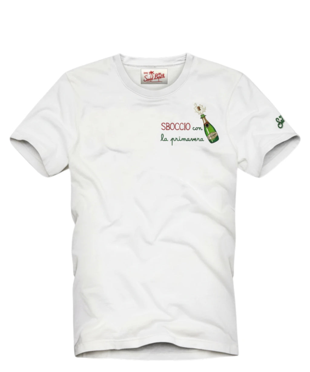 Men's T-Shirt MC2 Saint Barth Portofino with Embroidery