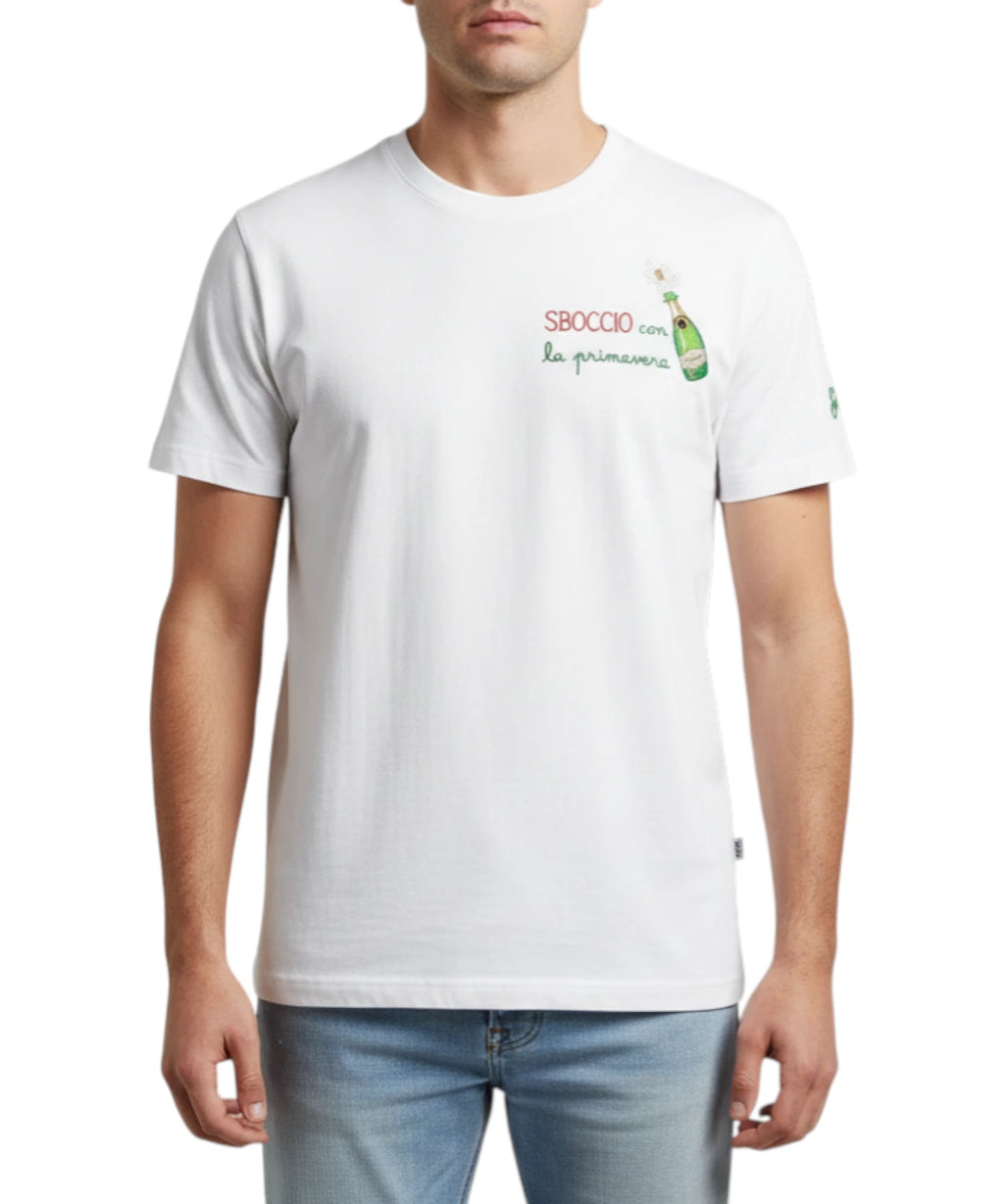 Men's T-Shirt MC2 Saint Barth Portofino with Embroidery