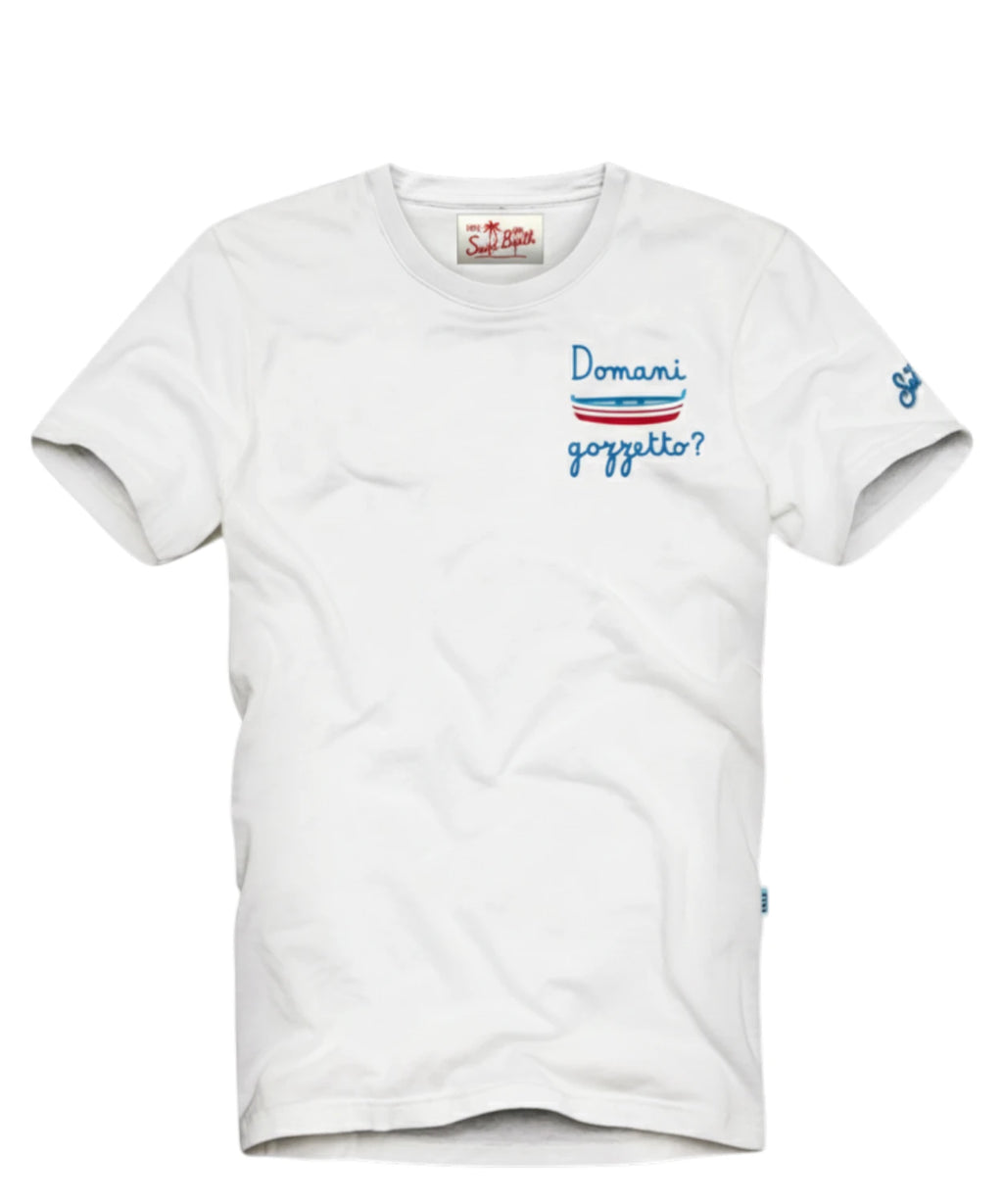 Men's Portofino T-Shirt MC2 Saint Barth with Embroidery