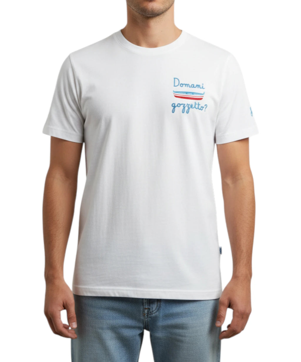 Men's Portofino T-Shirt MC2 Saint Barth with Embroidery