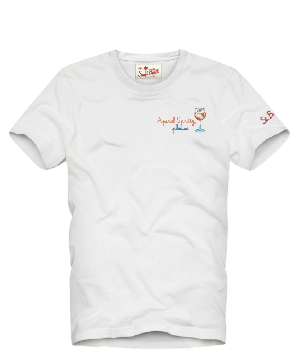 Men's T-Shirt Portofino MC2 Saint Barth with Embroidery