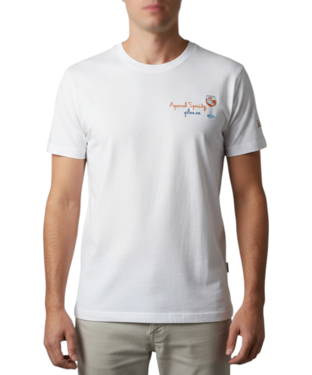 Men's T-Shirt Portofino MC2 Saint Barth with Embroidery
