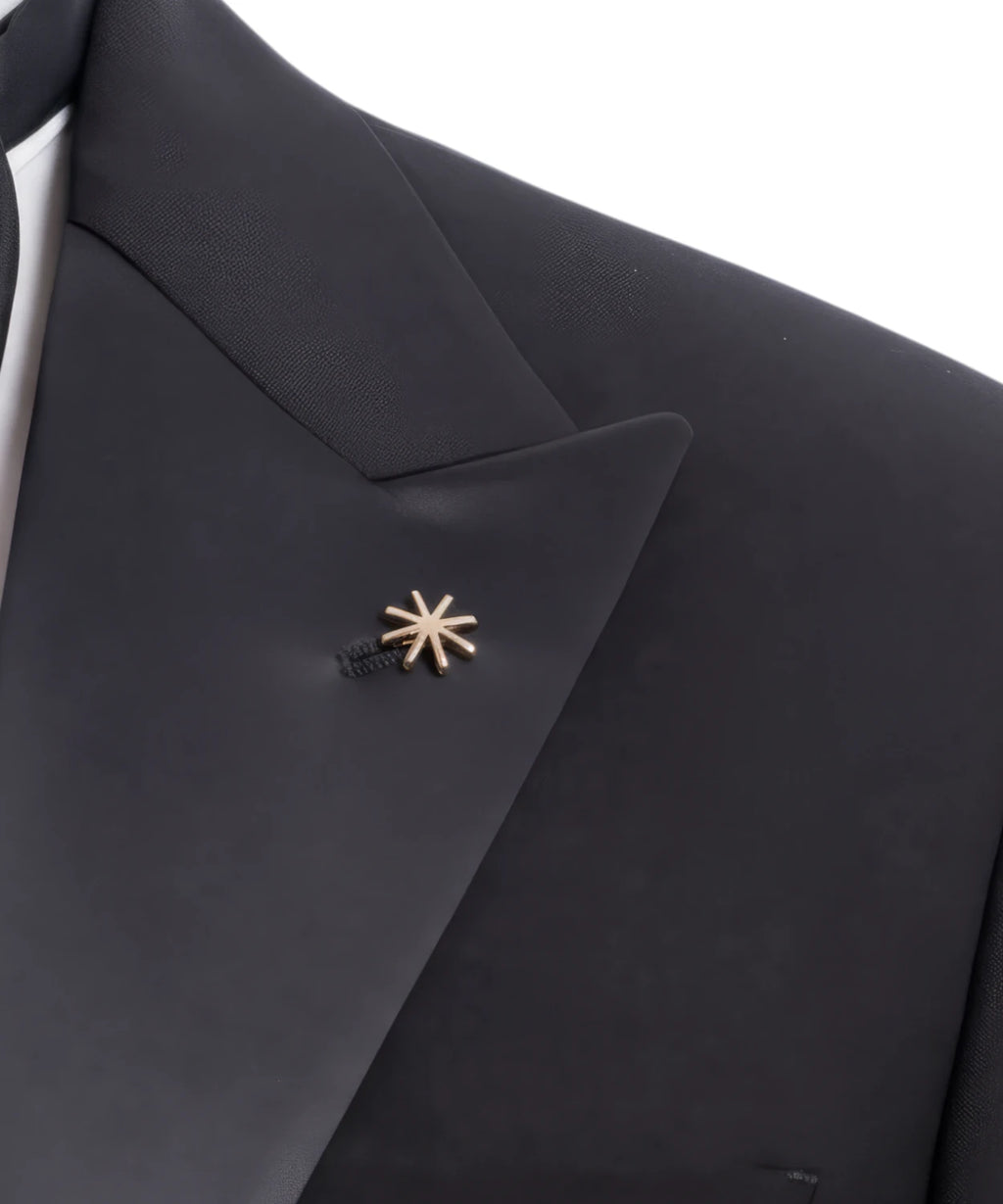 Manuel Ritz heren smoking zwart Slim Fit in Fresco Stretchwol met spitse revers