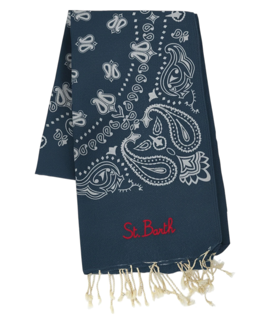 MC2 Saint Barth Bandana Beach Towel with Fringes and Logo