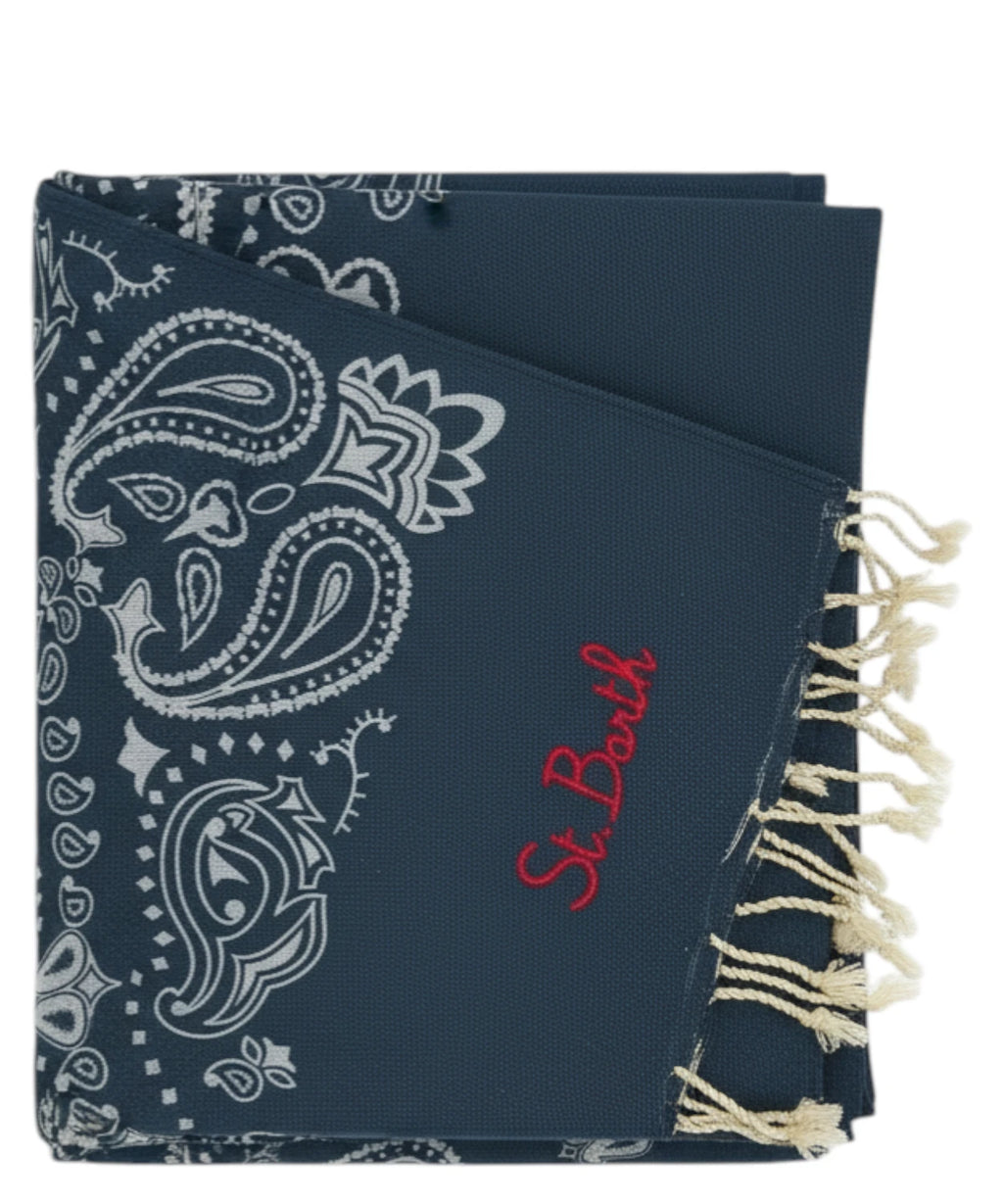 MC2 Saint Barth Bandana Beach Towel with Fringes and Logo