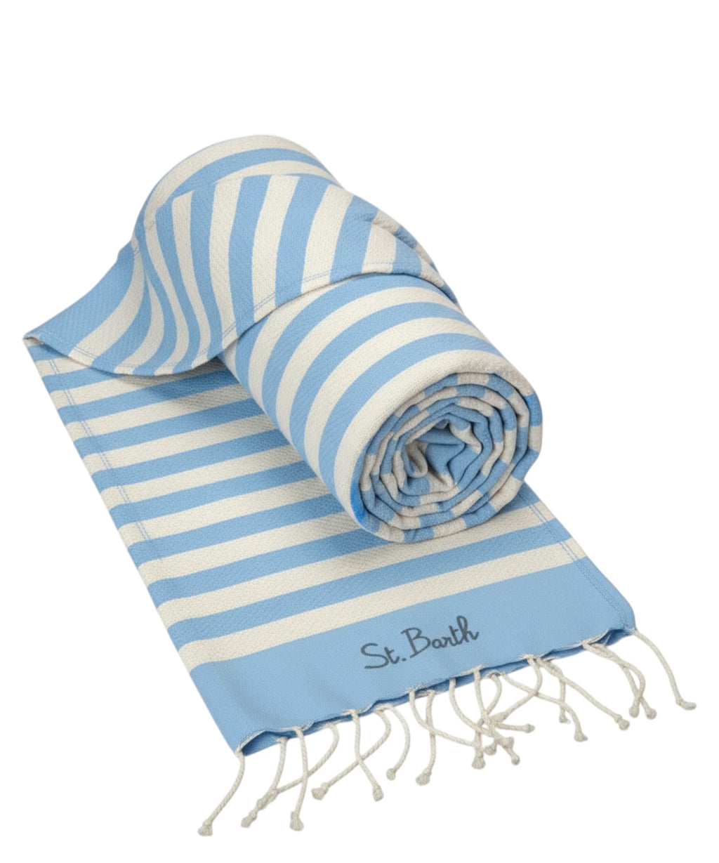 MC2 Saint Barth Beach Towel with Fringes and Logo