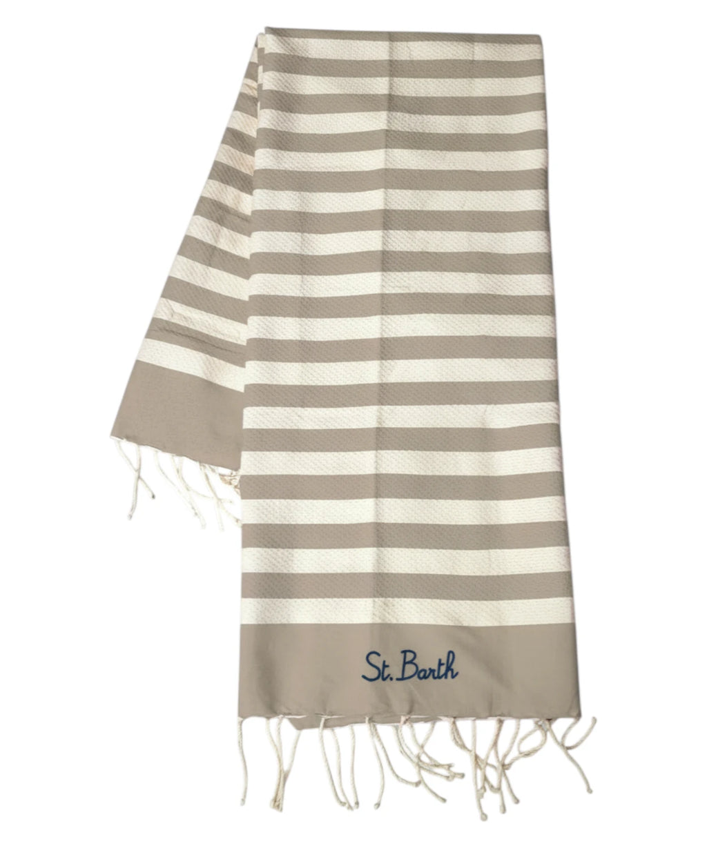MC2 Saint Barth Beach Towel with Fringes and Logo