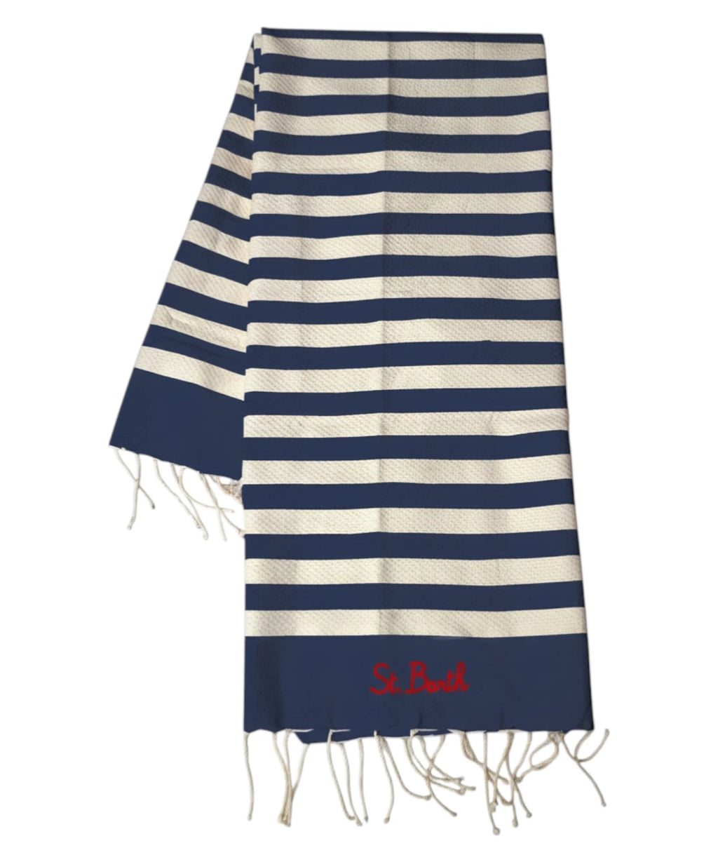 MC2 Saint Barth Beach Towel with Fringes and Logo