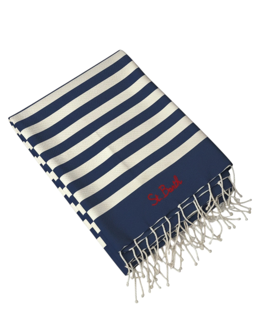 MC2 Saint Barth Beach Towel with Fringes and Logo