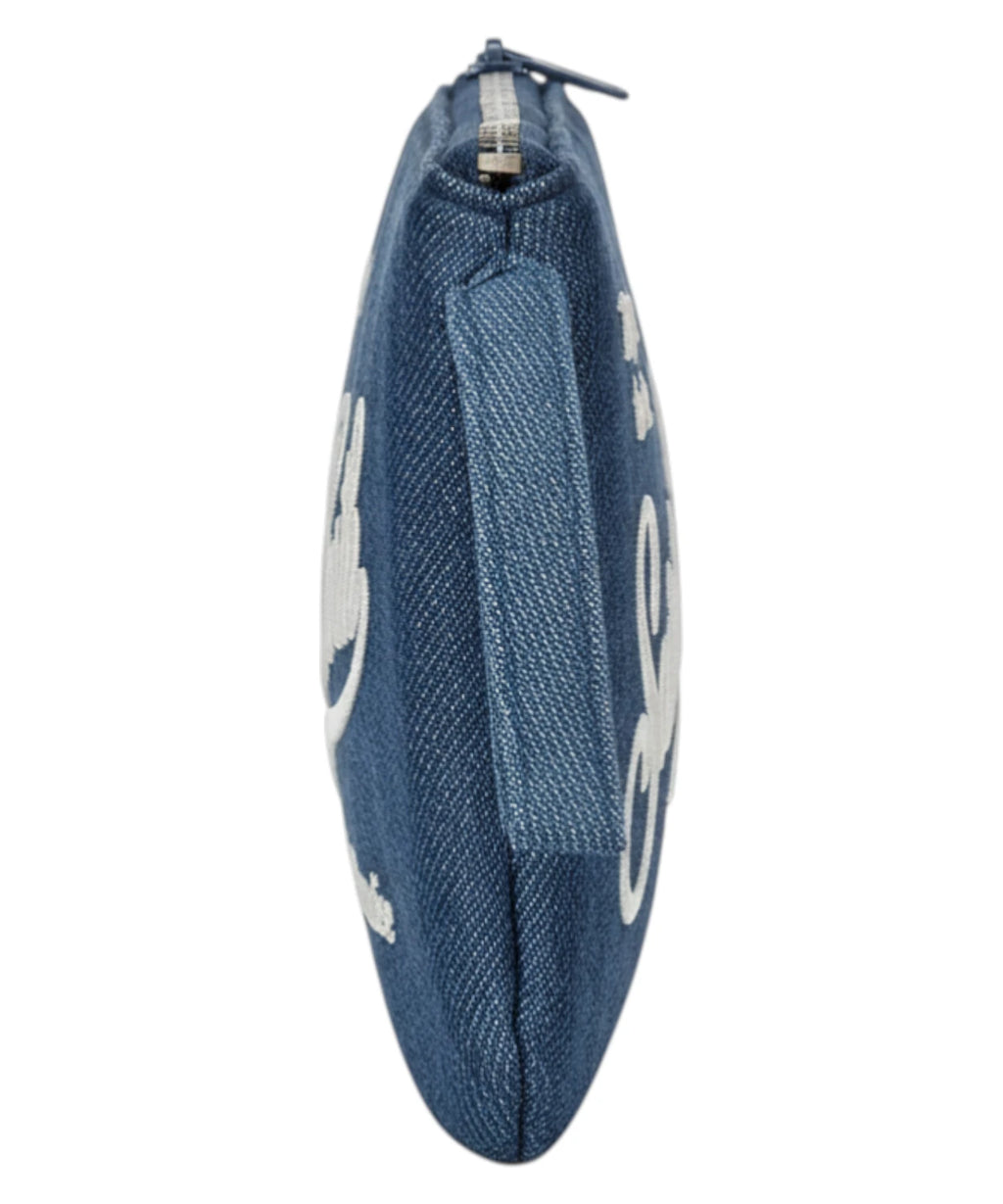Aline MC2 Saint Barth Denim Pouch with Logo
