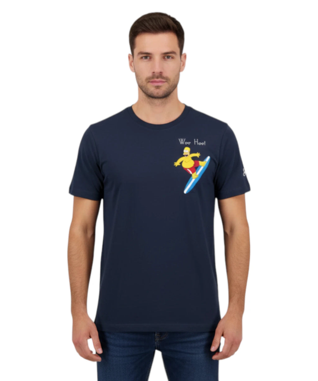 Pánské tričko Portofino MC2 Saint Barth s výšivkou Simpson