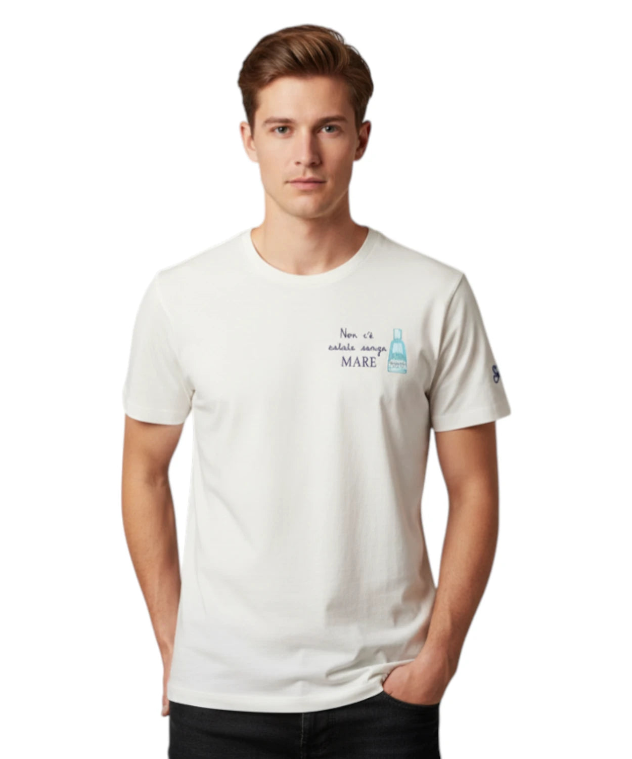 T-Shirt Uomo Portofino MC2 Saint Barth con Ricamo Gin